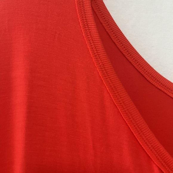 Free People Moonshine Tunic Top Women Size M Red Orange Oversized Stretch Knit - Picture 6 of 16